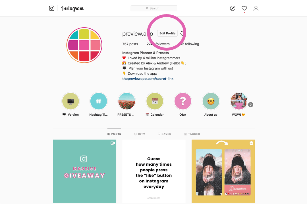 Optimize your Instagram profile